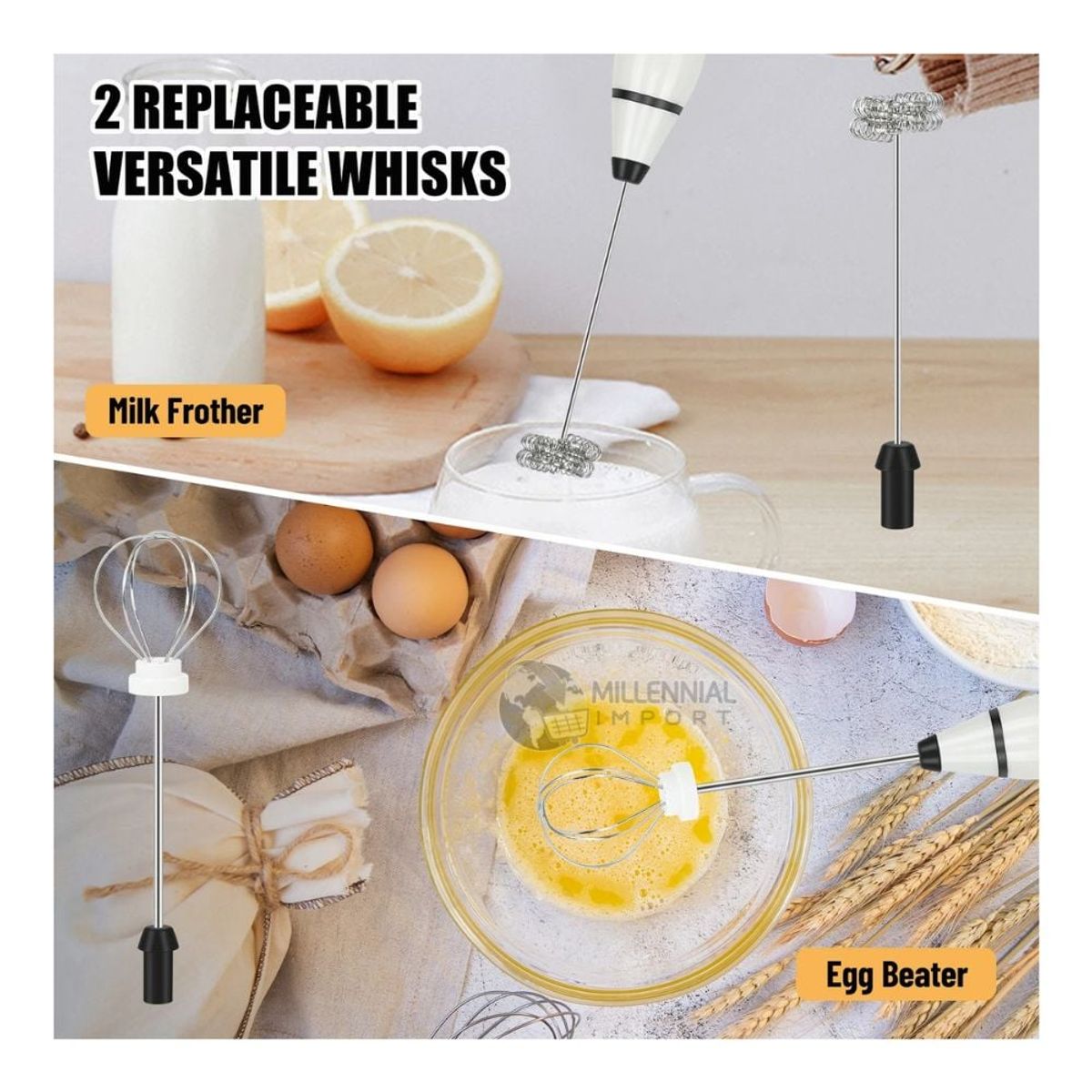 GENERICO - Mini Batidora Eléctrica de Mano Vaporizador de Leche Capuchino