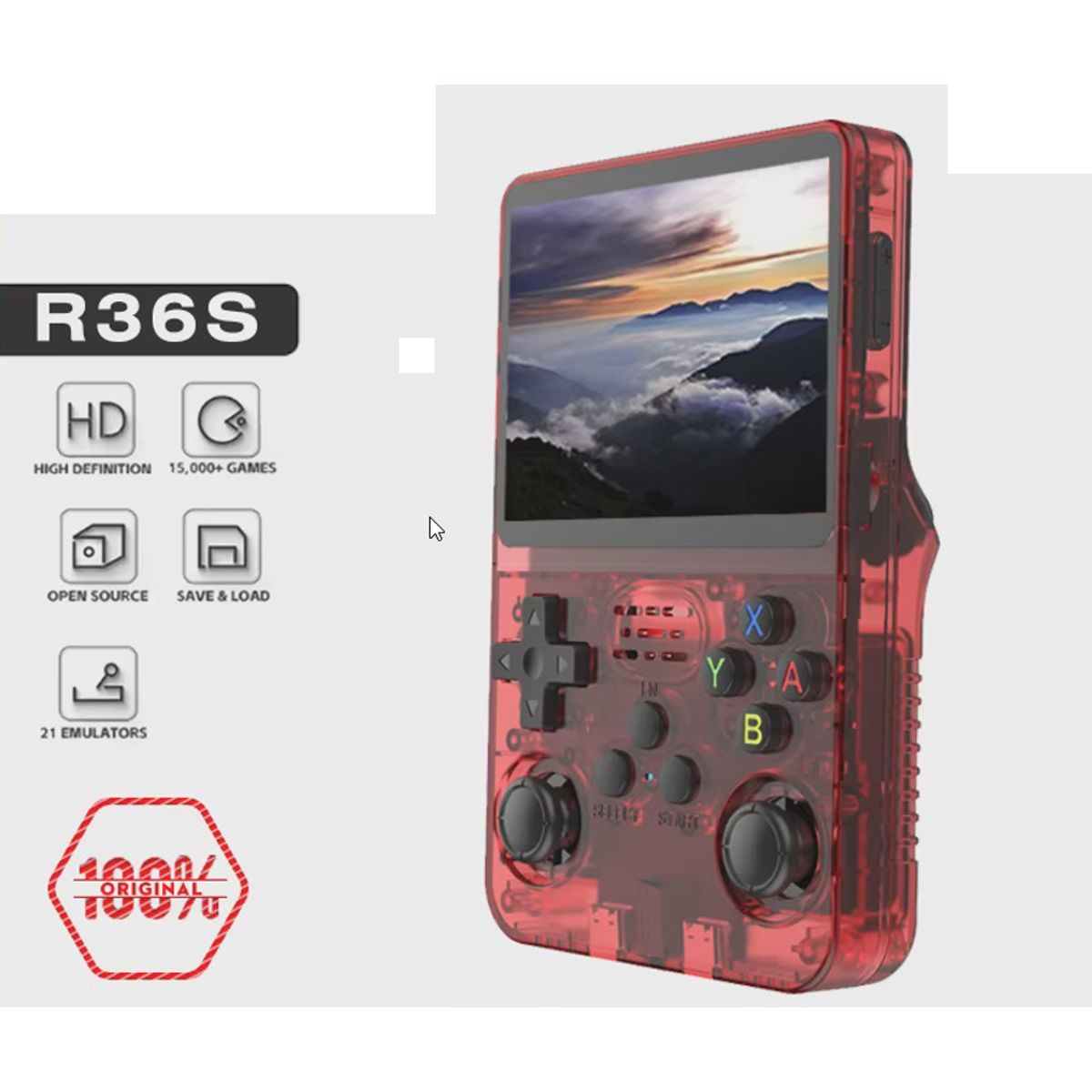 Consola Retro R36s 2026 de 64Gb ArkOS ORIGINAL Rojo, marca GENERICO - Foto Principal