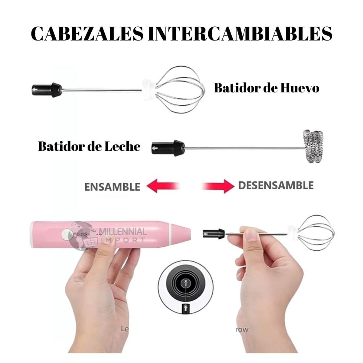 GENERICO - Espumador de Leche Eléctrico 2 en 1 carga USB