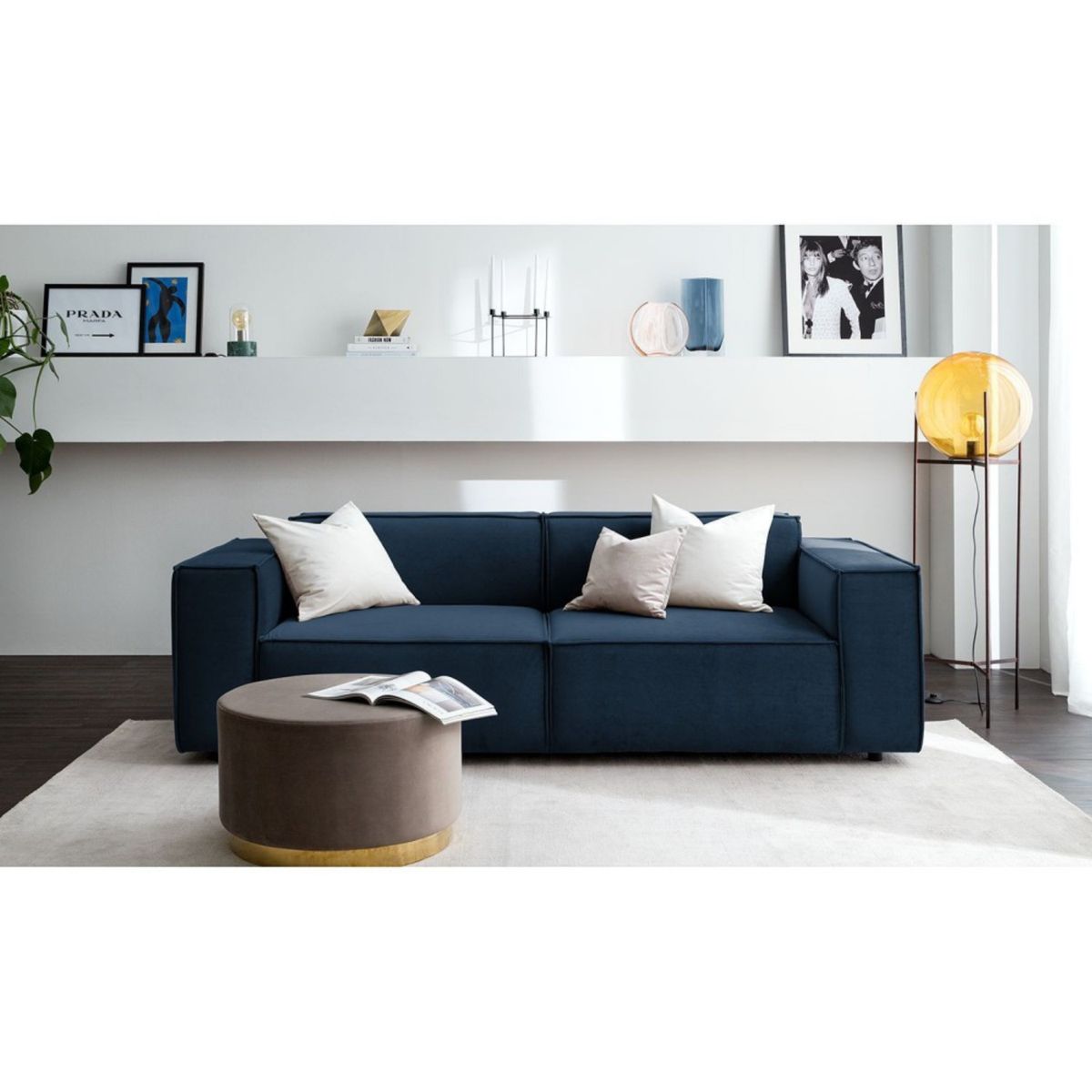 GENERICO - Sofá 2 Cuerpos Vitoriano - Azul Oscuro