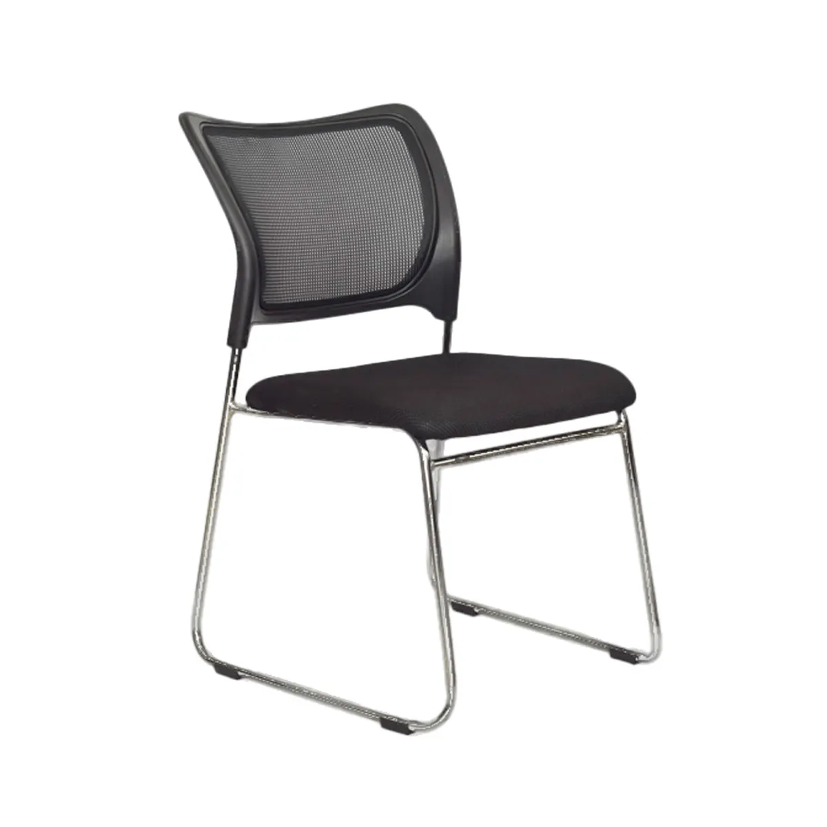 OFIDEAS - Silla Fija de Visita Modelo Trineo Iso Pu Negro Malla Ofideas