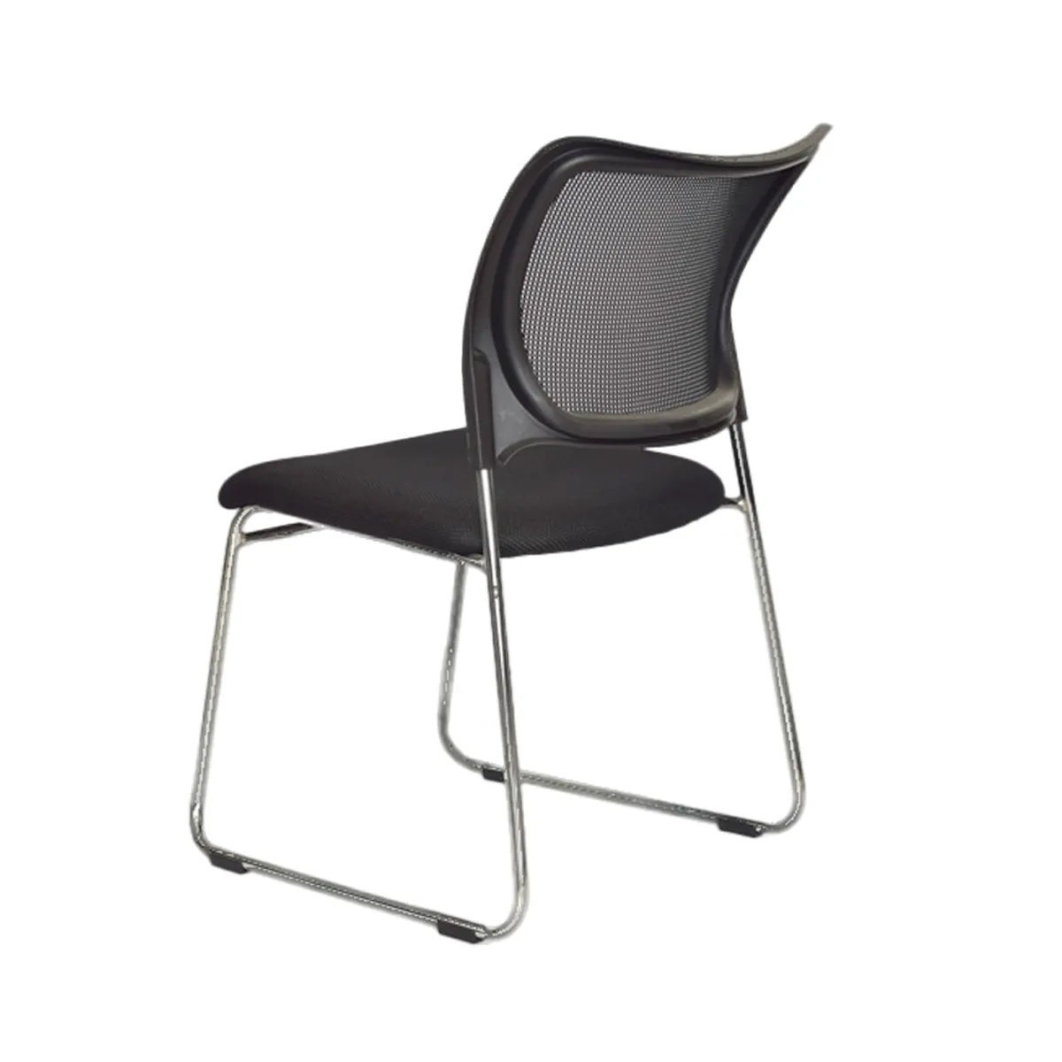 OFIDEAS - Silla Fija de Visita Modelo Trineo Iso Pu Negro Malla Ofideas