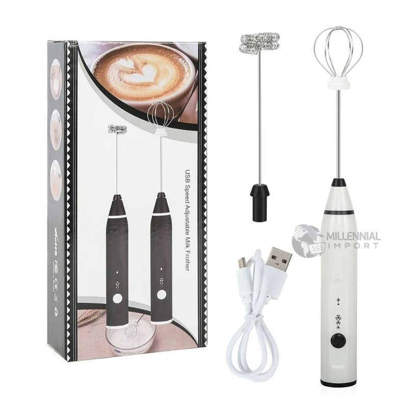 GENERICO - Mini Batidora Espumadora Electrica Recargable para Capuchino