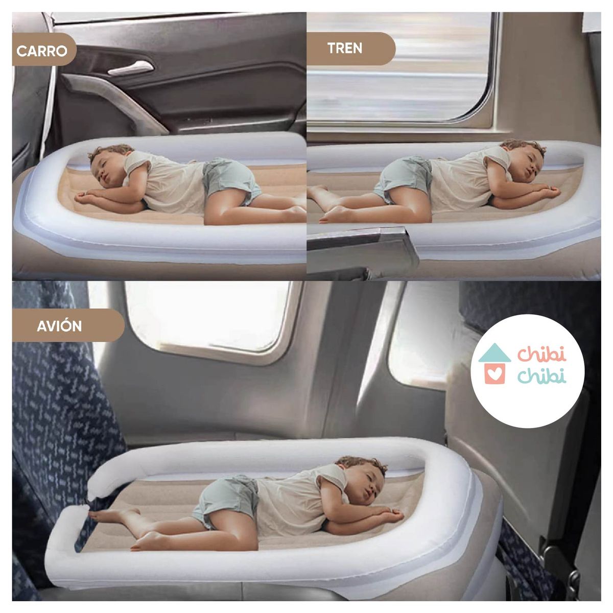 CHIBI CHIBI - Cama inflable para avión osito