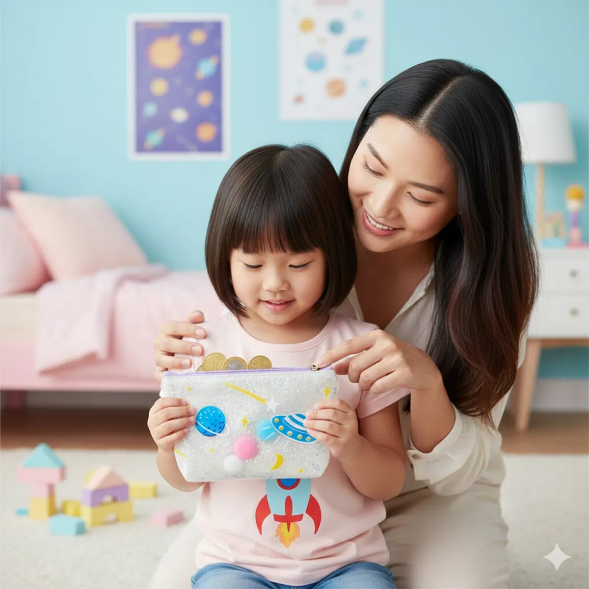 GENERICO - Monedero kawai para niñas Blanco