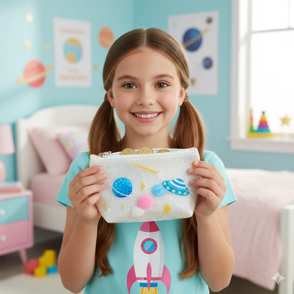 GENERICO - Monedero kawai para niñas Blanco