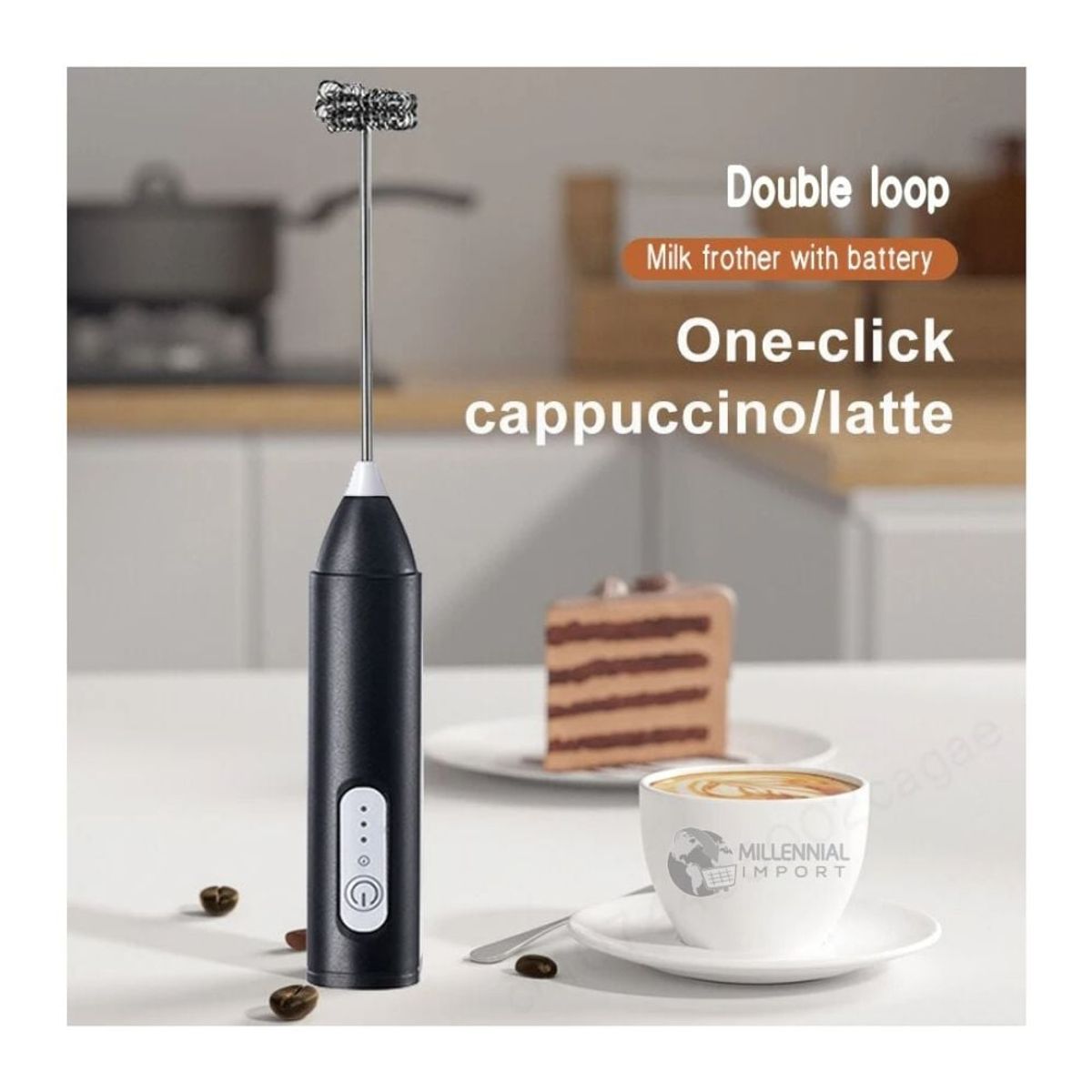 GENERICO - Batidora Espumador Recargable USB de Mano