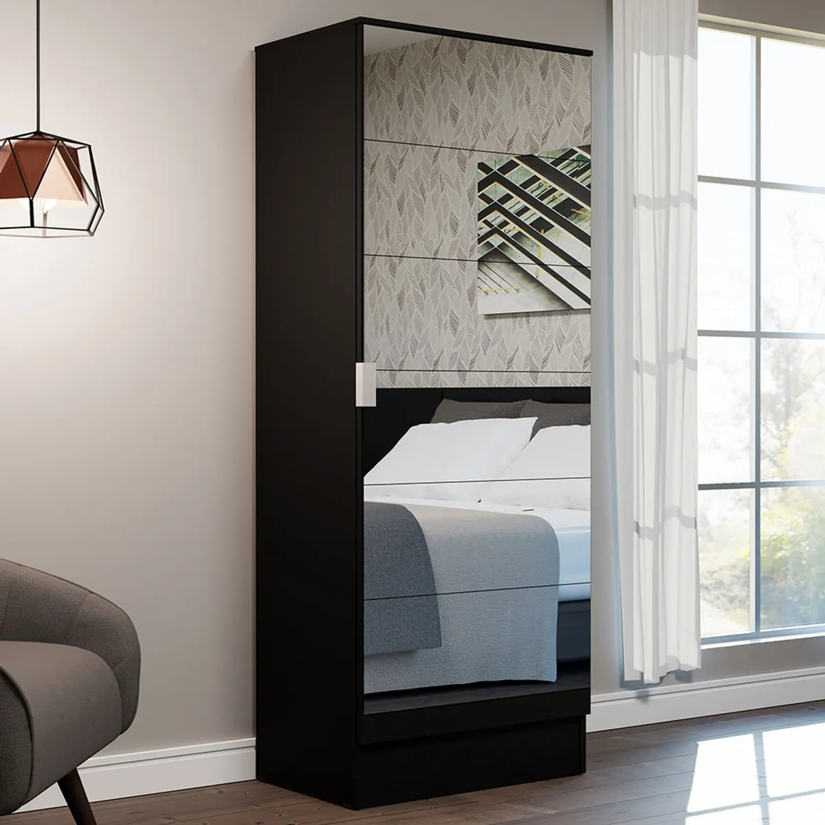 MADESA - Zapatera Isis 1 Puerta con Espejo