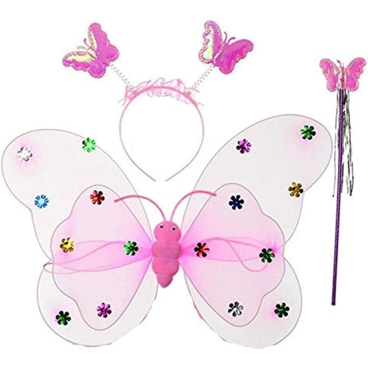 GENERICO - Kit Disfraz de Mariposa Led Rosado