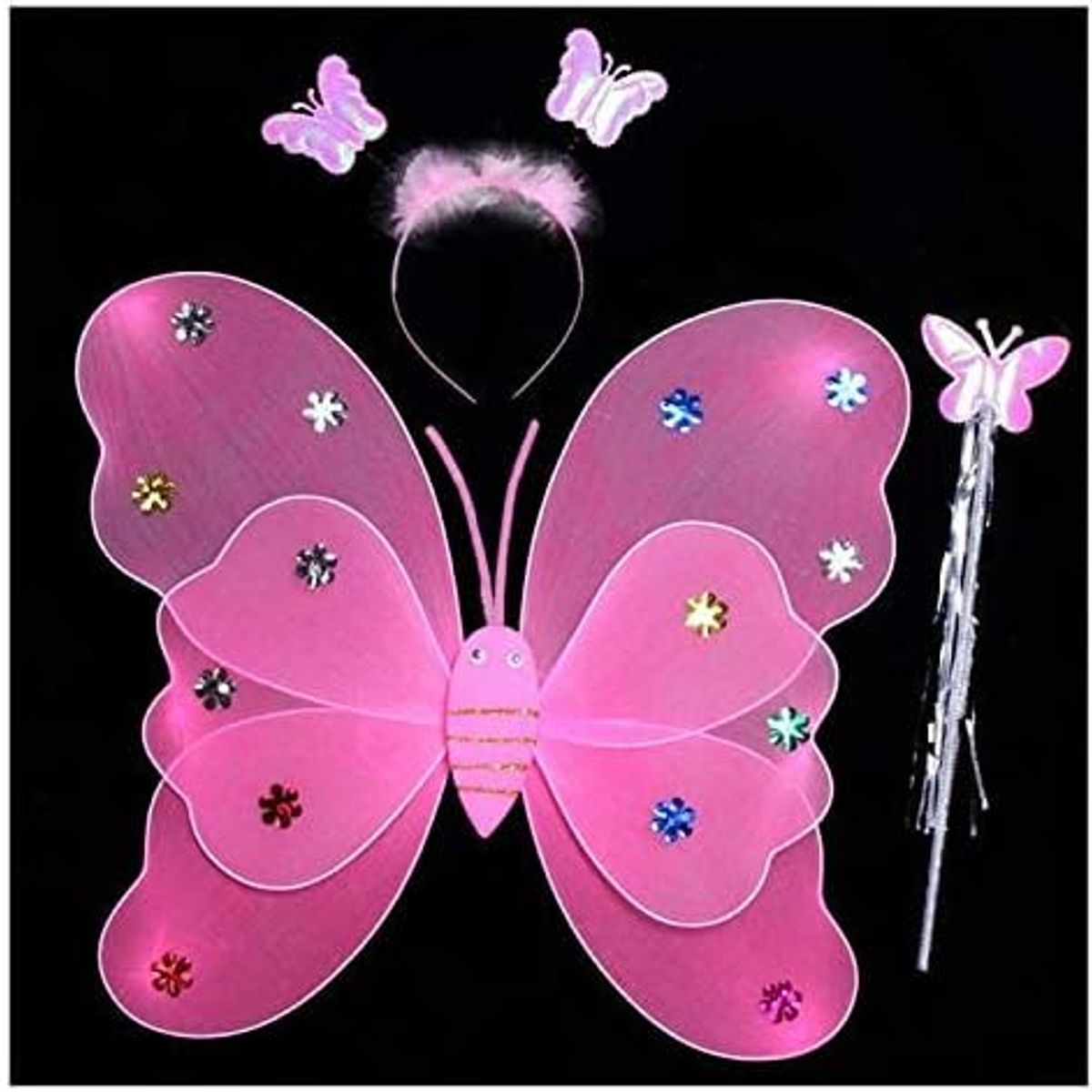 GENERICO - Kit Disfraz de Mariposa Led Rosado