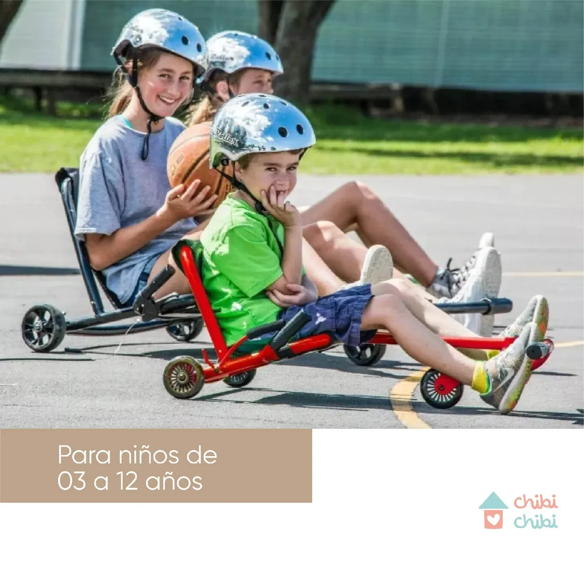 CHIBI CHIBI - Carrito Kart para niños - Rojo