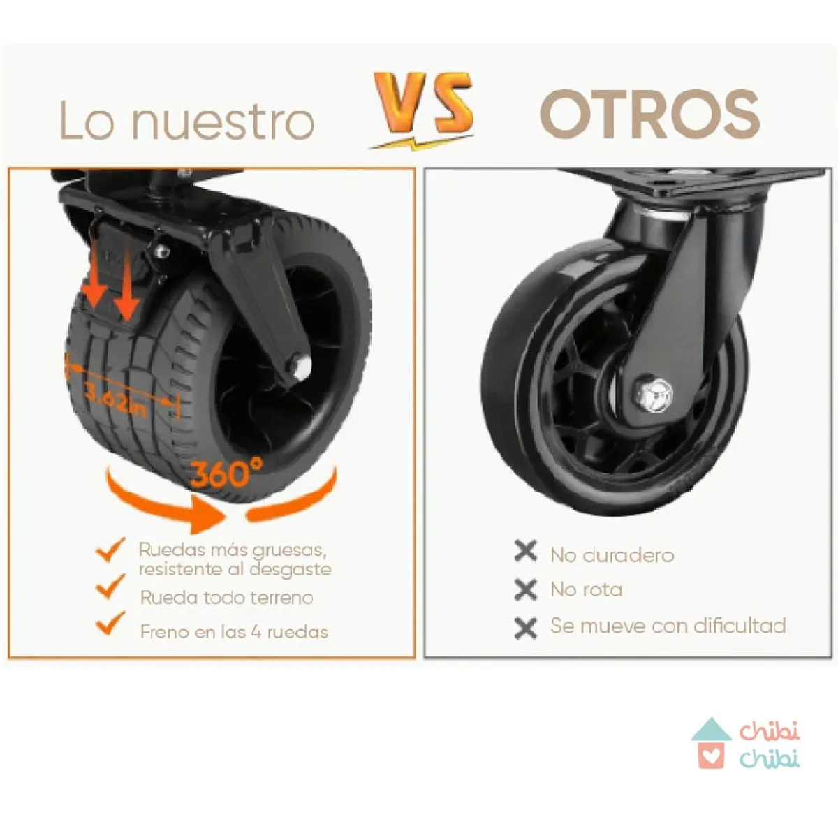 CHIBI CHIBI - Carrito plegable para llevar negro