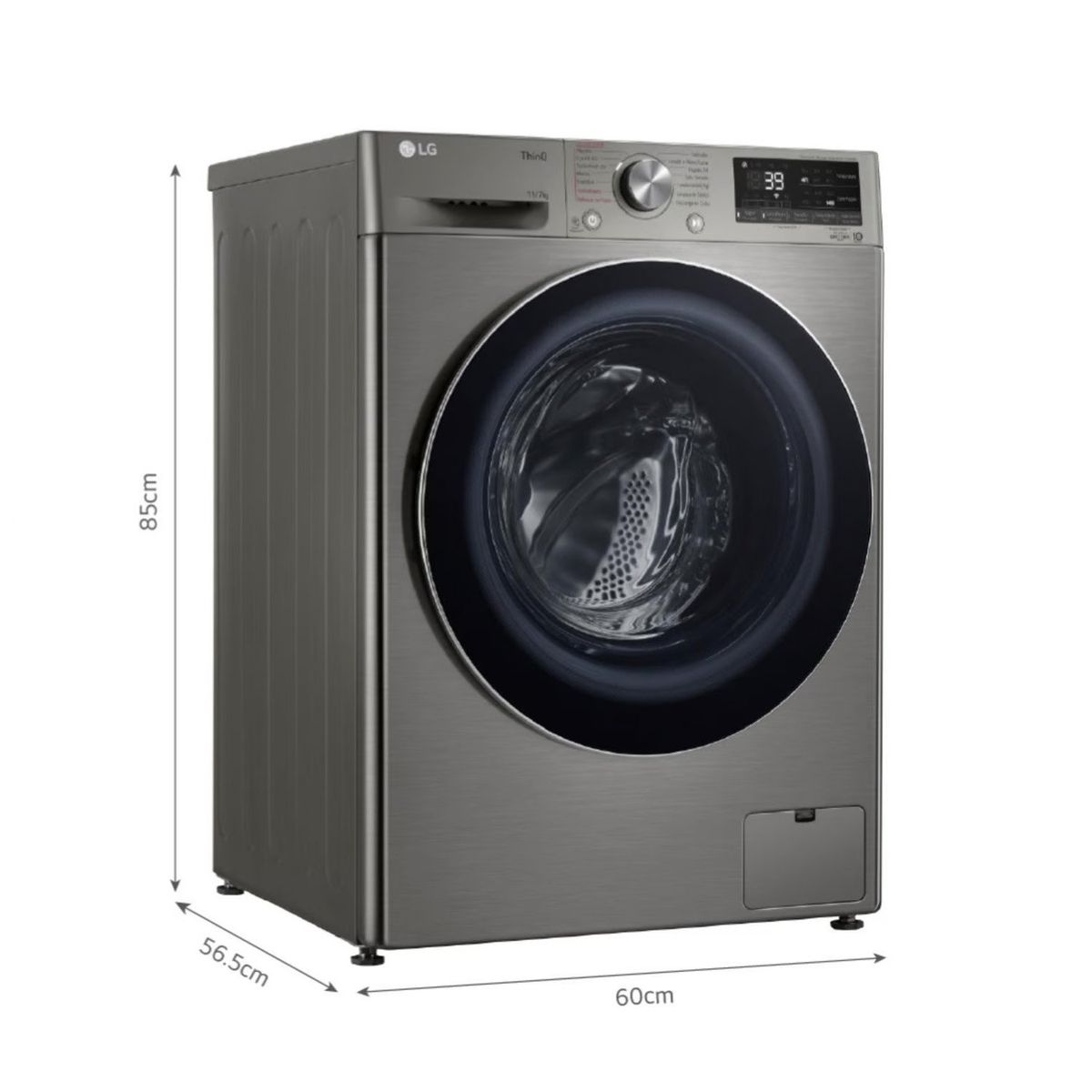 LG - Lavaseca LG 11Kg7Kg AI DD Carga Frontal Plateada WD11PVC3S6C