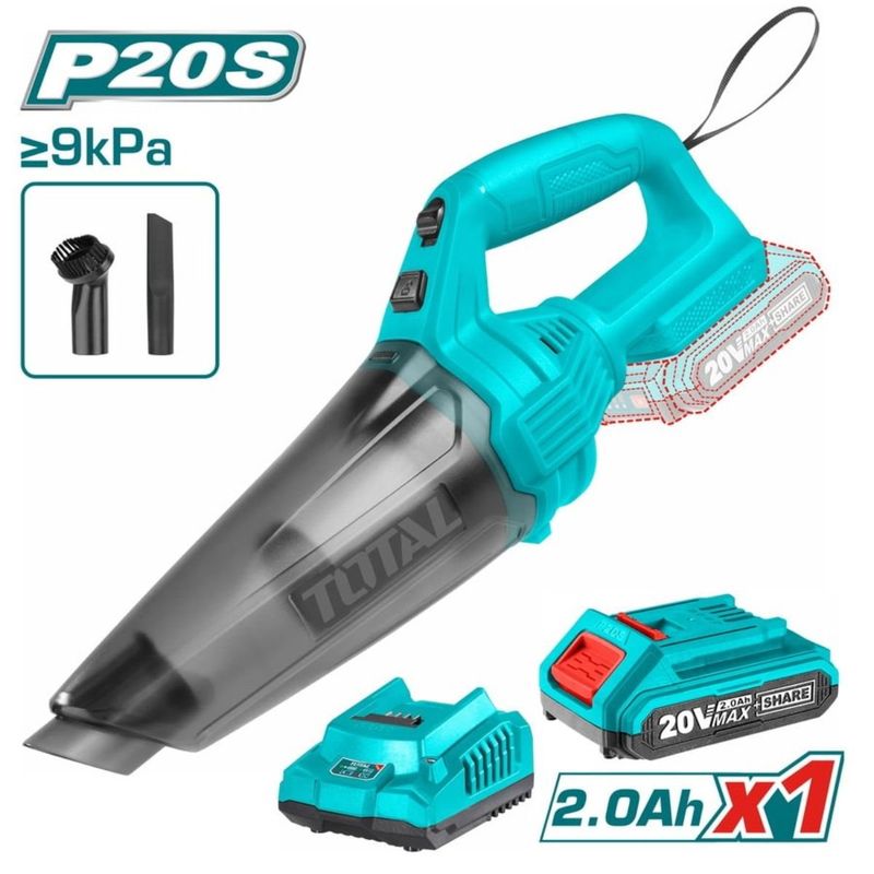 TOTAL TOOLS - Aspiradora 20V +1bat 2ah +Cargador Total TVLI20126
