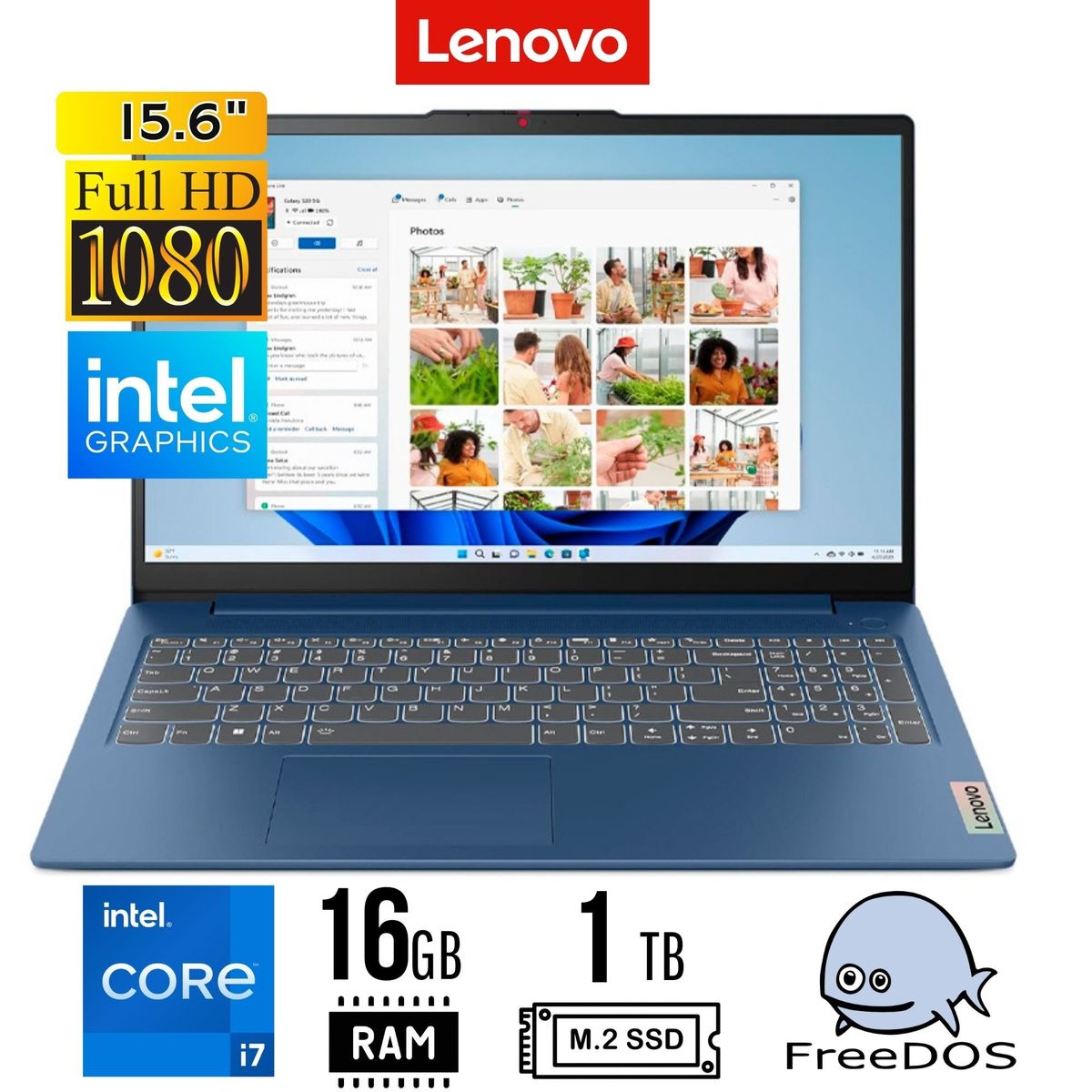 LENOVO - LAPTOP Lenovo IdeaPad Slim 3 156 FHD TN Core i7-13620H 16GB LPDDR5 1TB SSD FREEDOS