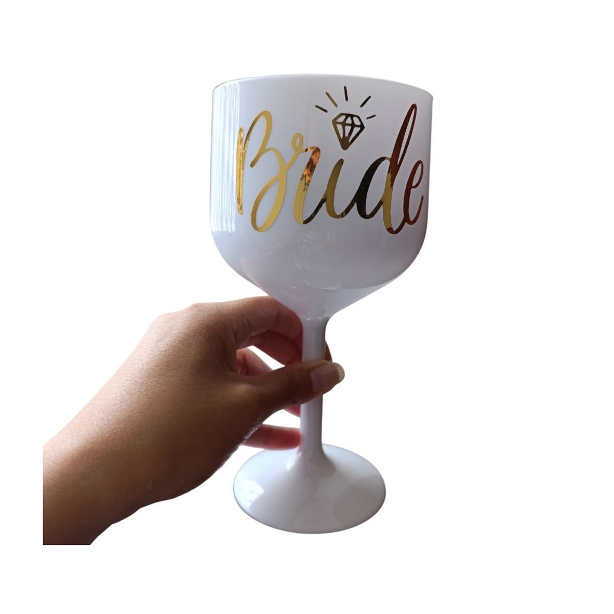 GENERICO - Set copa y lentes blancos novia bride despedida de soltera