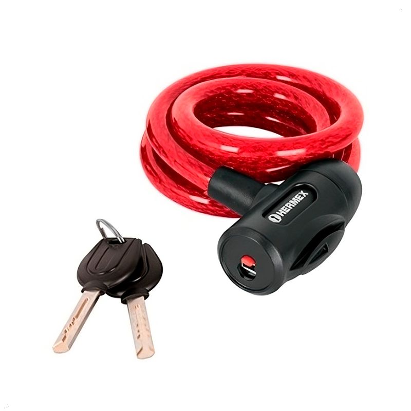 HERMEX - Candado Cadena de Bicicleta, moto con llave 15 mm Hermex