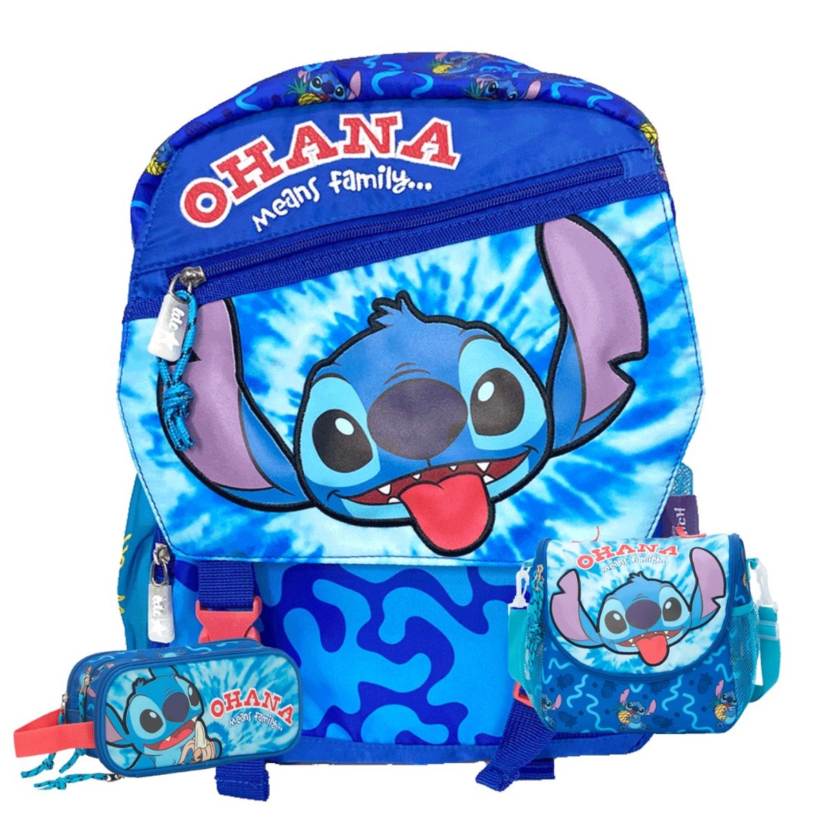DISNEY - PACK DE MOCHILA  LONCHERA Y CARTUCHERA LILO & STITCH