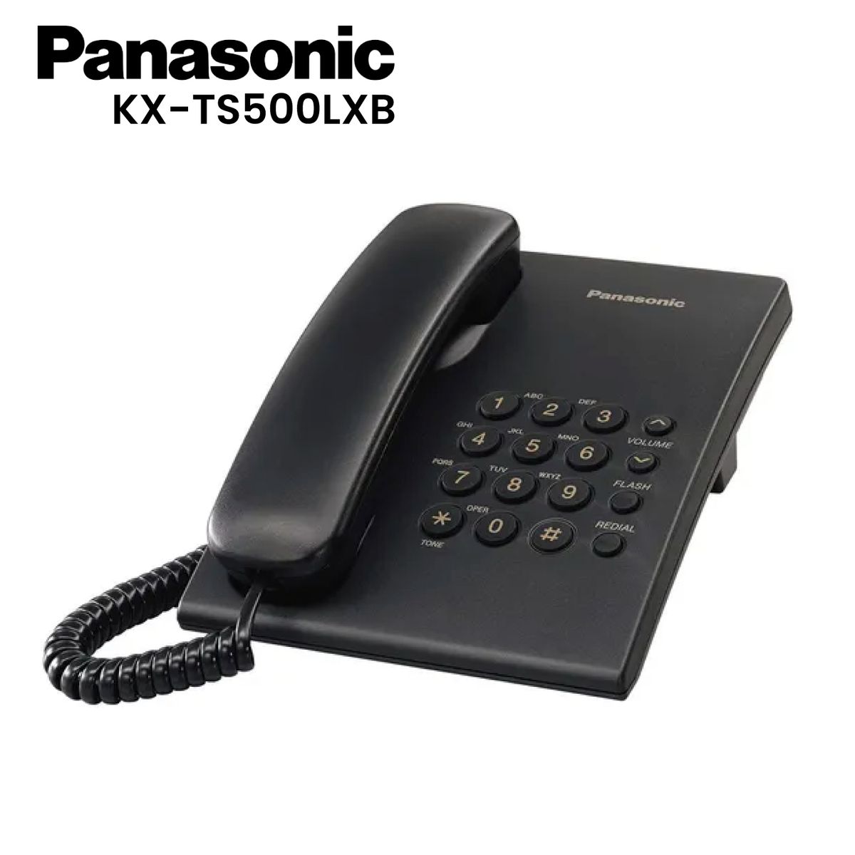 PANASONIC - TELÉFONO FIJO PANASONIC ALÁMBRICO NEGRO KX-TS500LXB