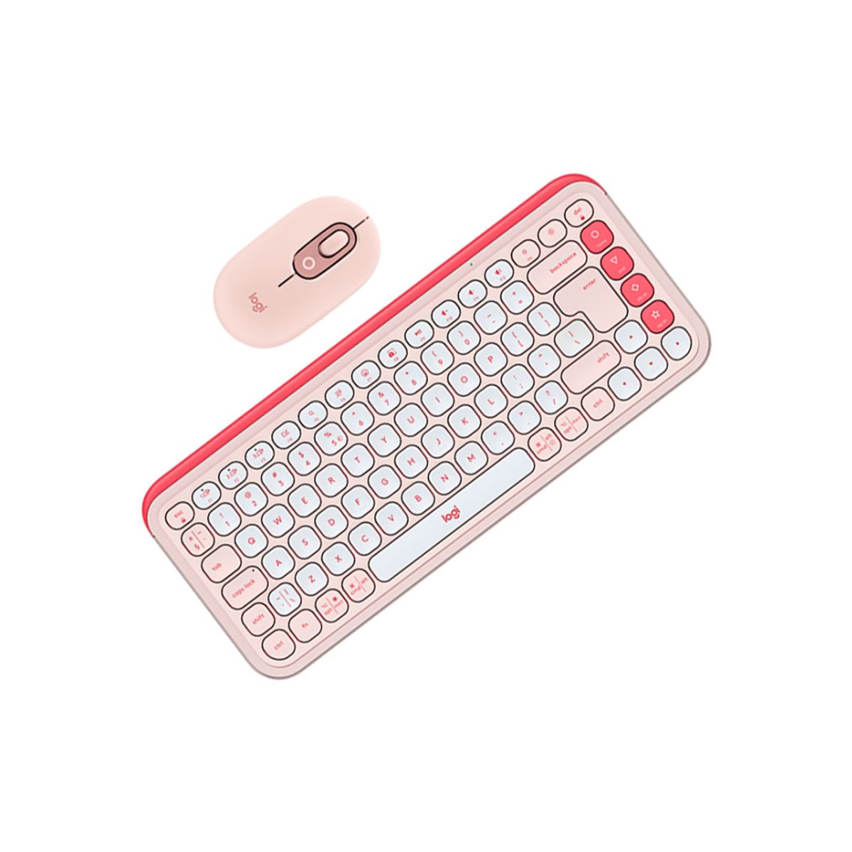 LOGITECH - TECLADO LOGITECH MOUSE POP ICON BLUETOOTH INALAMBRICO ROSA