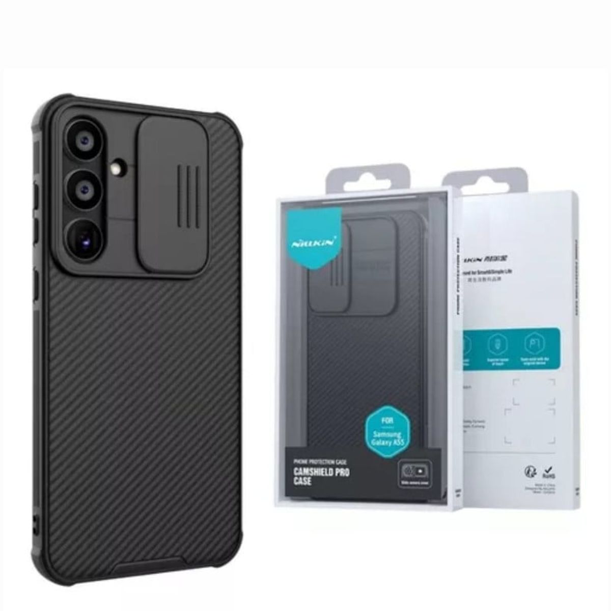 NILLKIN - Case Nillkin Samsung S21 FE Camshield Funda Híbrida Negro