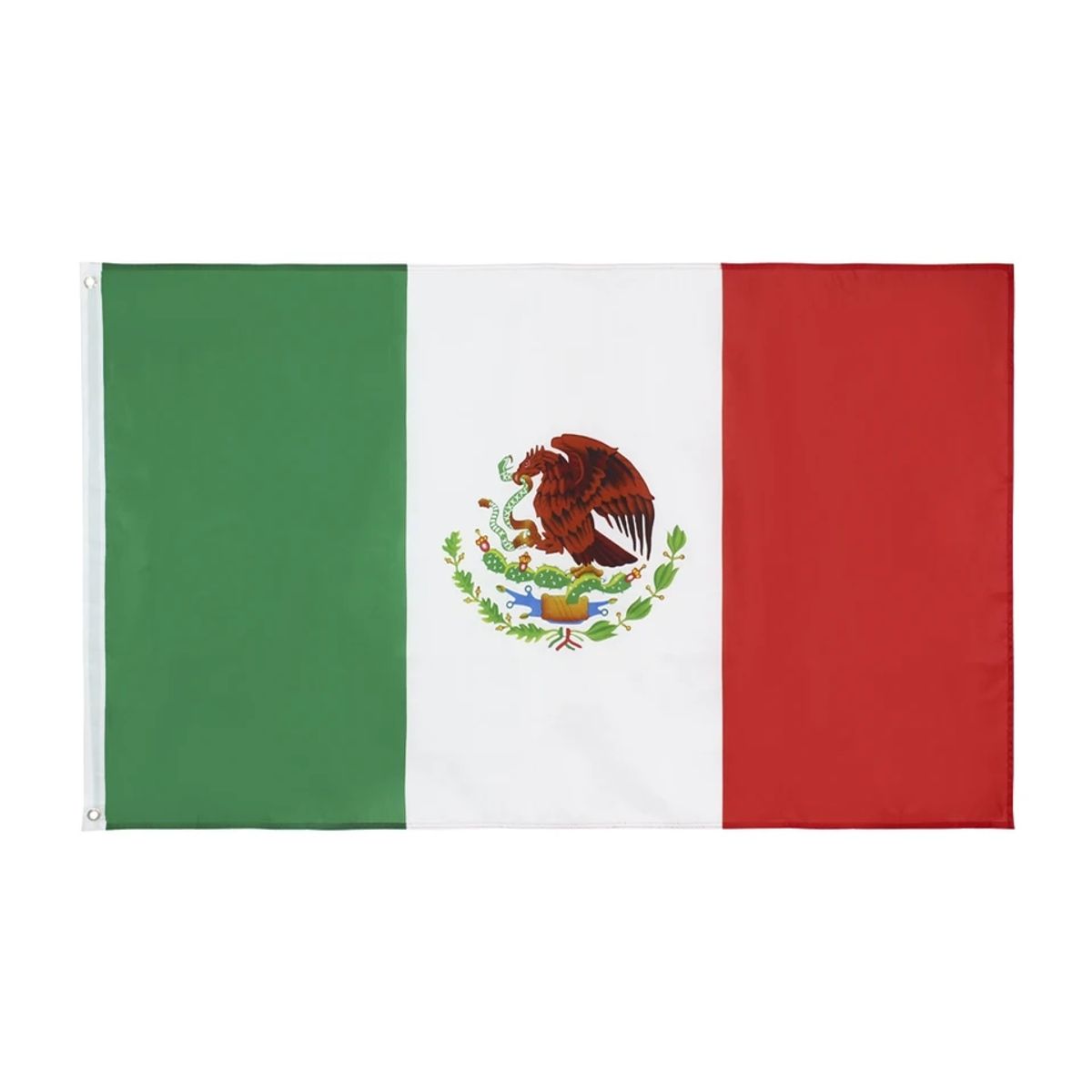 GENERICO - Bandera De México 60cm X 90cm con escudo impreso