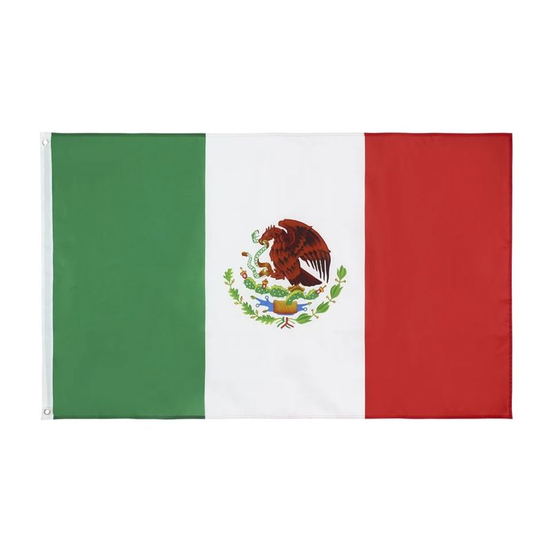 GENERICO - Bandera De México 60cm X 90cm con escudo impreso