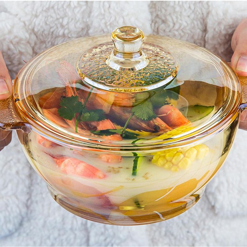 HYGGE - Cacerola con Tapa de Vidrio Olla de Vidrio de 1000ml