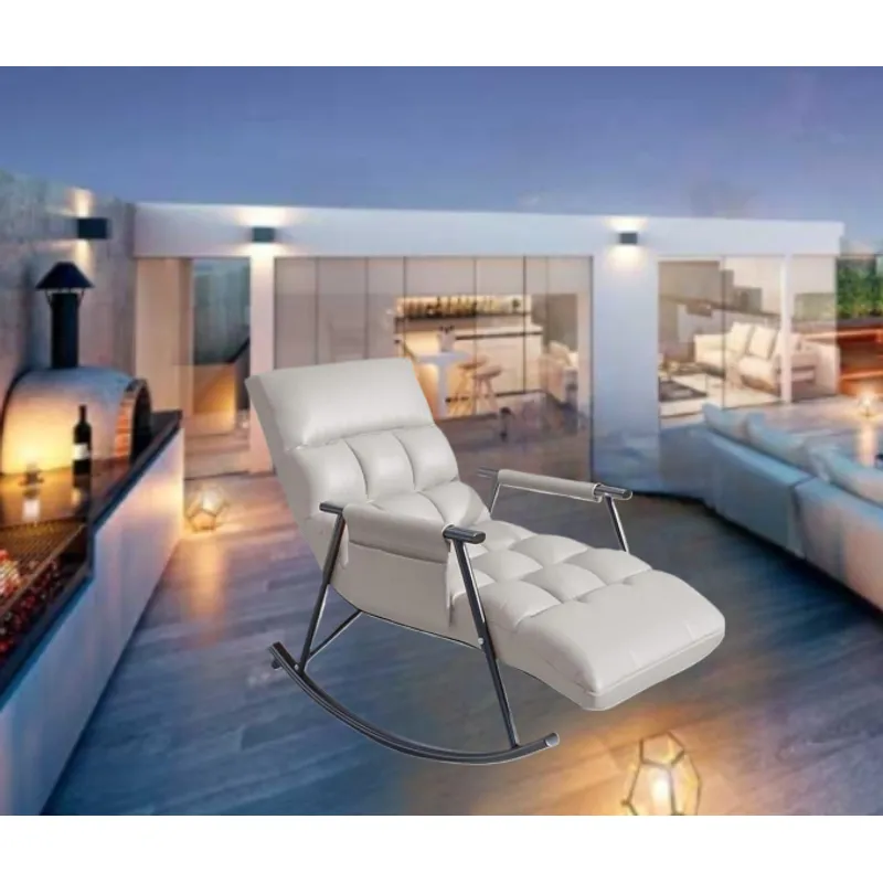 GENERICO - SILLA MECEDORA SILLÓN SOFÁ RECLINABLE TERRAZA PREMIUM BEIGE