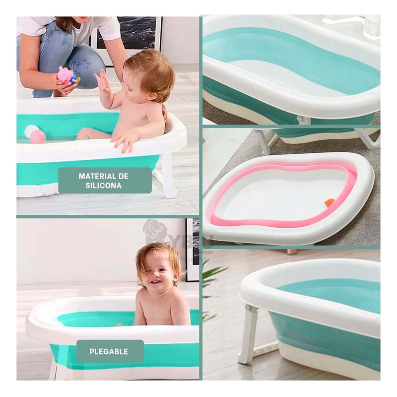RYBIU IMPORT - Tina Corrediza para Bañar Bebe Color Verde Y+Regalo Agendita