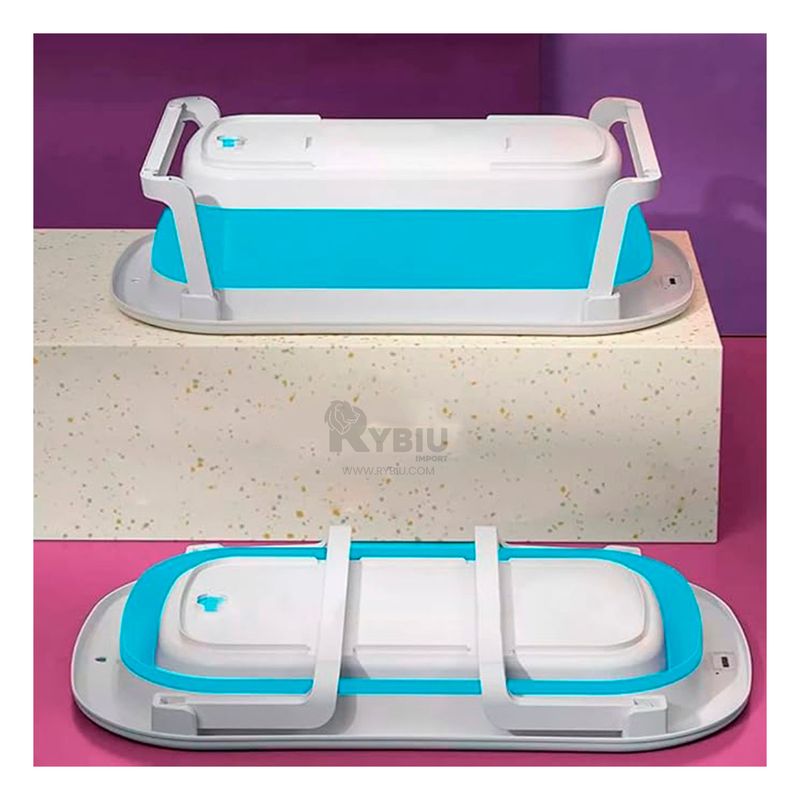 GENERICO - Bañera para Asear a Bebe de Color Celeste Y+Papel de Regalo