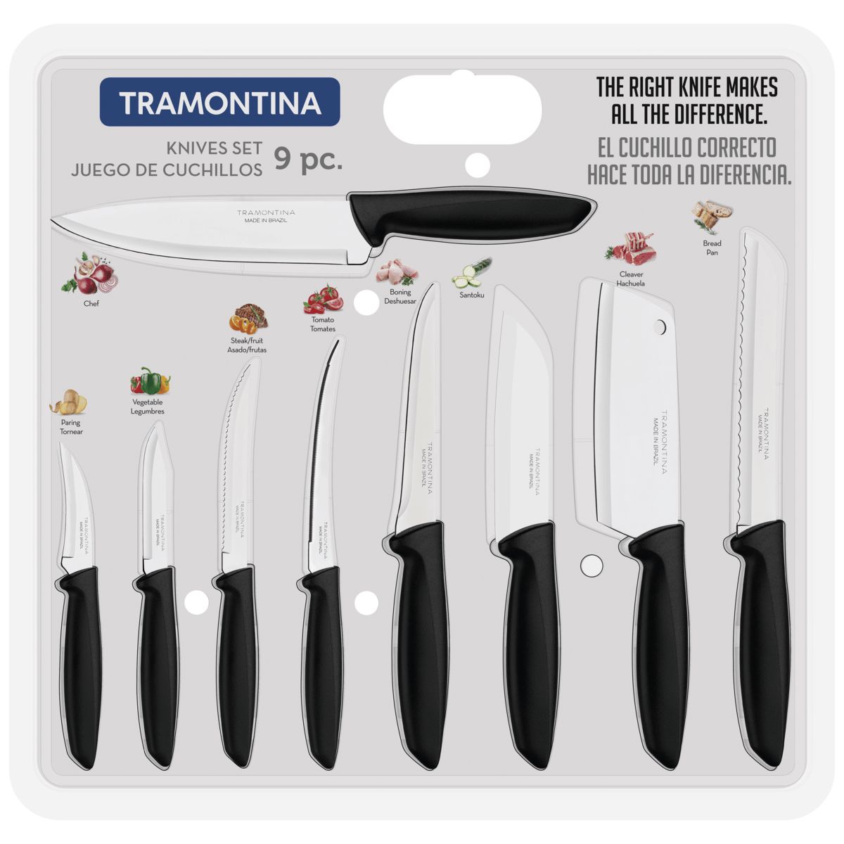 TRAMONTINA - Jgo Cuchillos X 9 Pz Plenus - Blister - 23498/050 - Tramontina