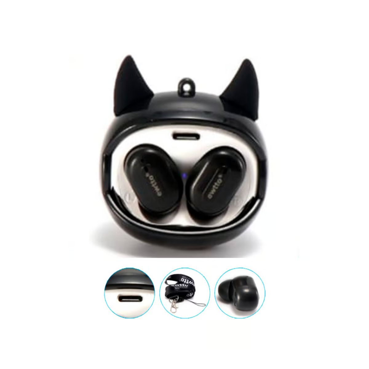 EWTTO - Audífonos Bluetooth Ewtto Diseño HUSKY Rostro Intercambiable