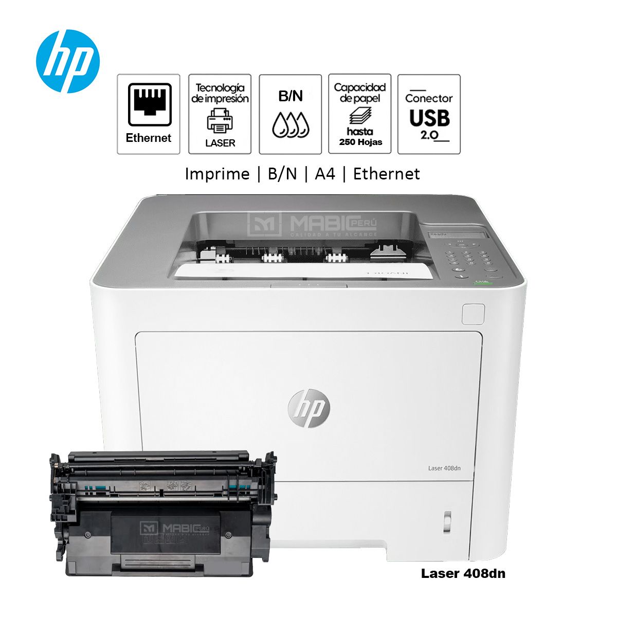 HP - Impresora Monocromática Hp Laser 408dn USB 20 Red