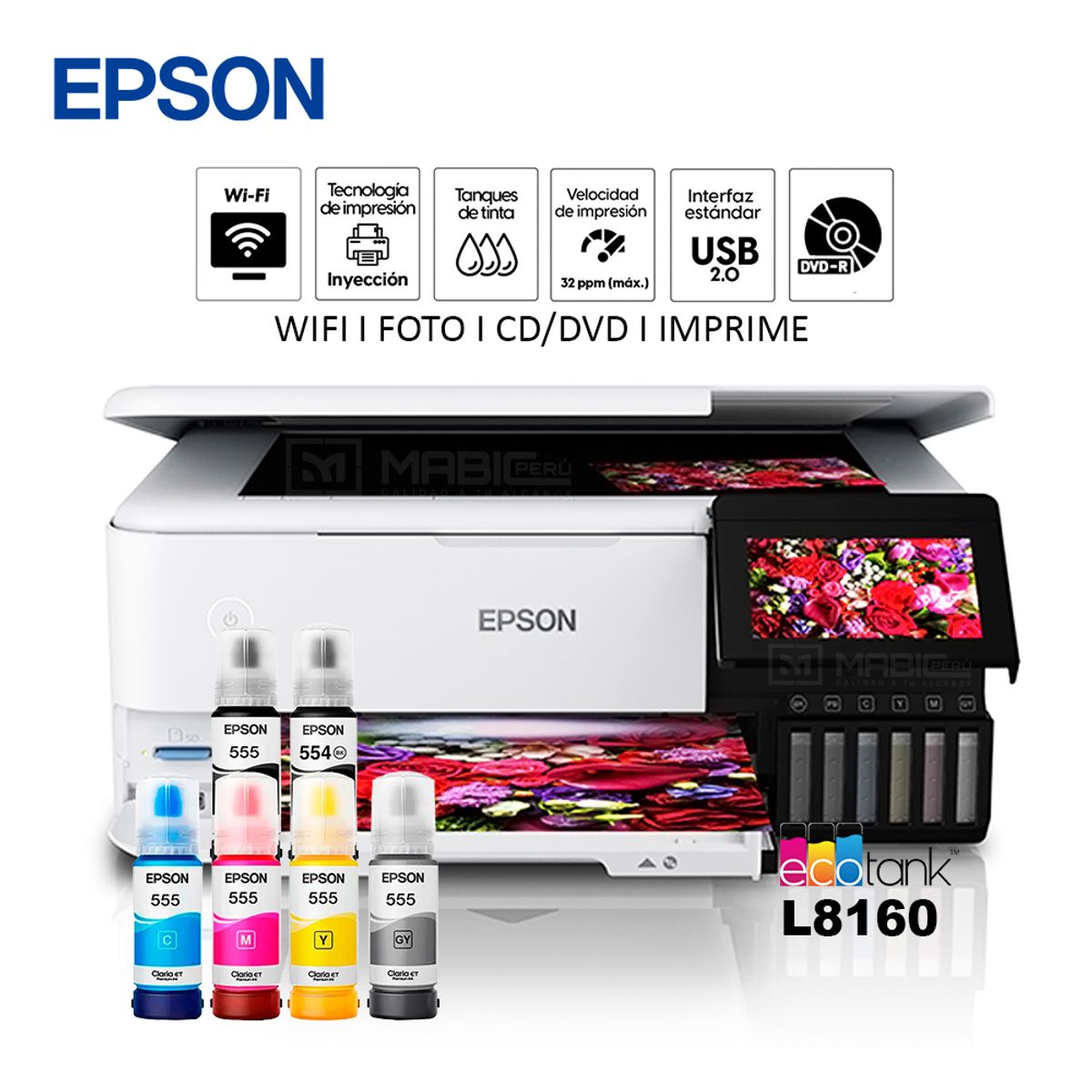 EPSON - Impresora Fotografica Epson L8160 WIFI Red USB