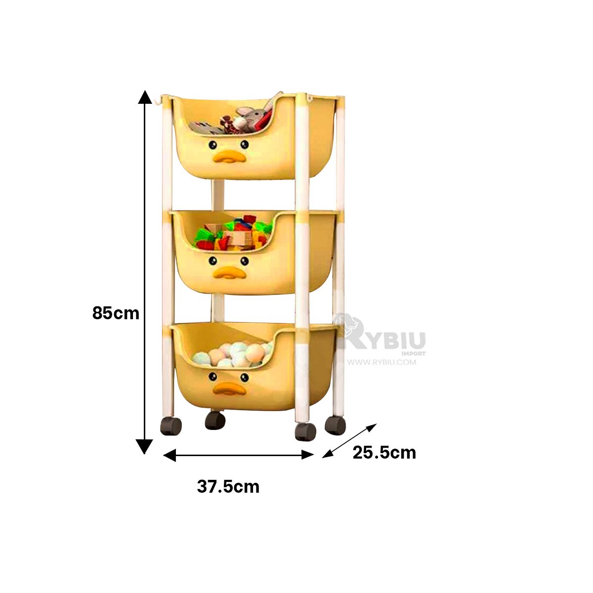 RYBIU IMPORT - Repisa Duradera de Pato Amarillo Y+Regalo Ligas para Peinar