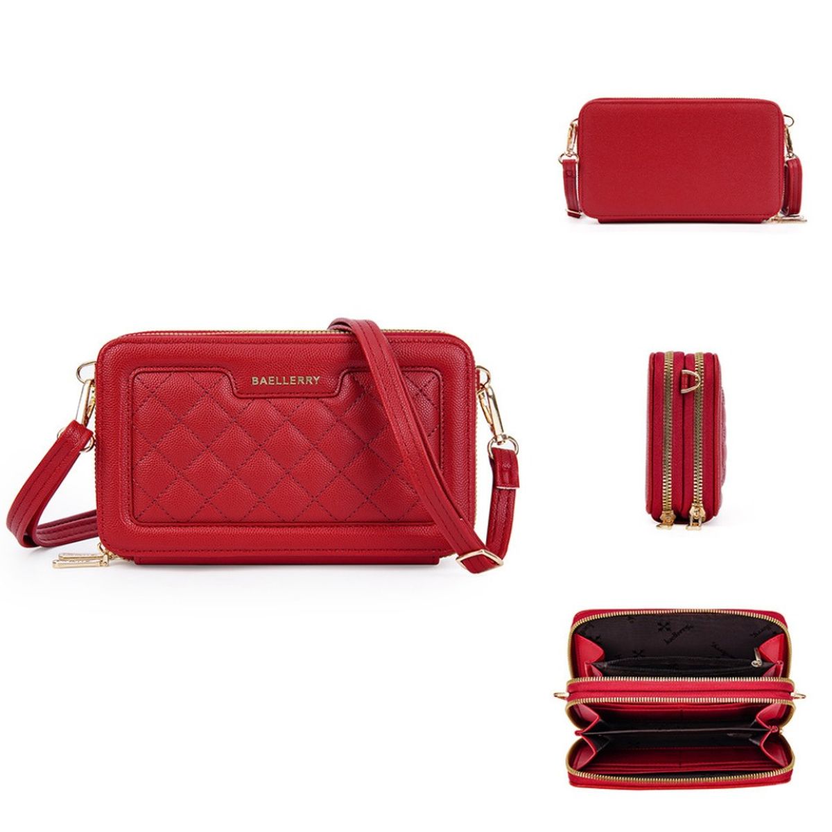 BAELLERRY - Bandolera de cuero vegano PU para dama N8332