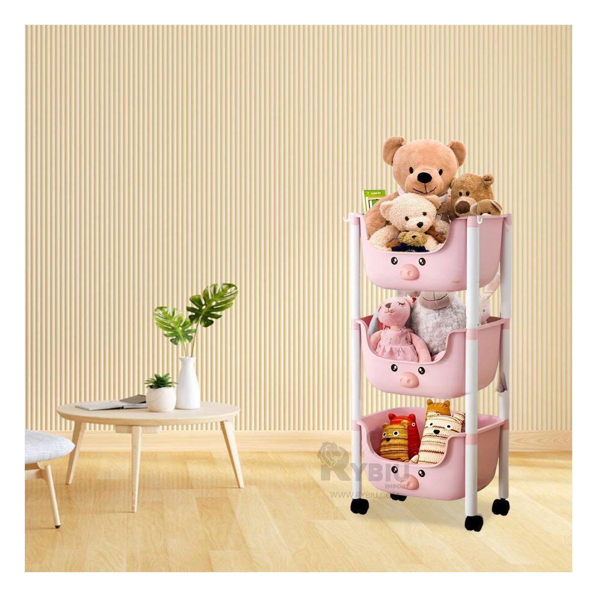 RYBIU IMPORT - Estante para Infantes de Chancho Rosado Y+Post-it Adhesivos