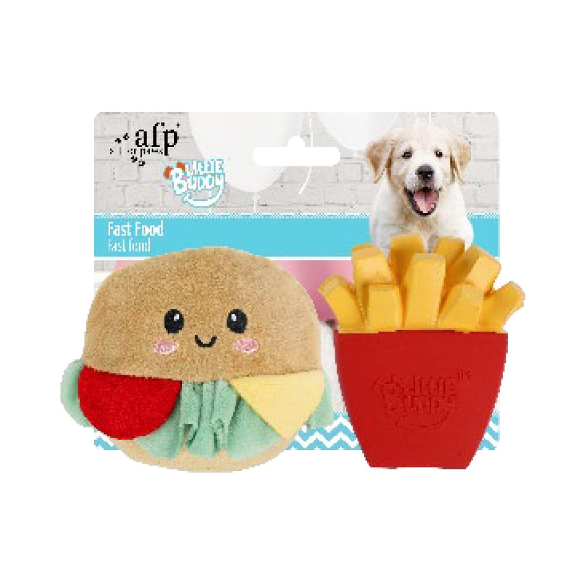 ALL FOR PAWS - Peluche para perros - Hamburguesa feliz 2pz