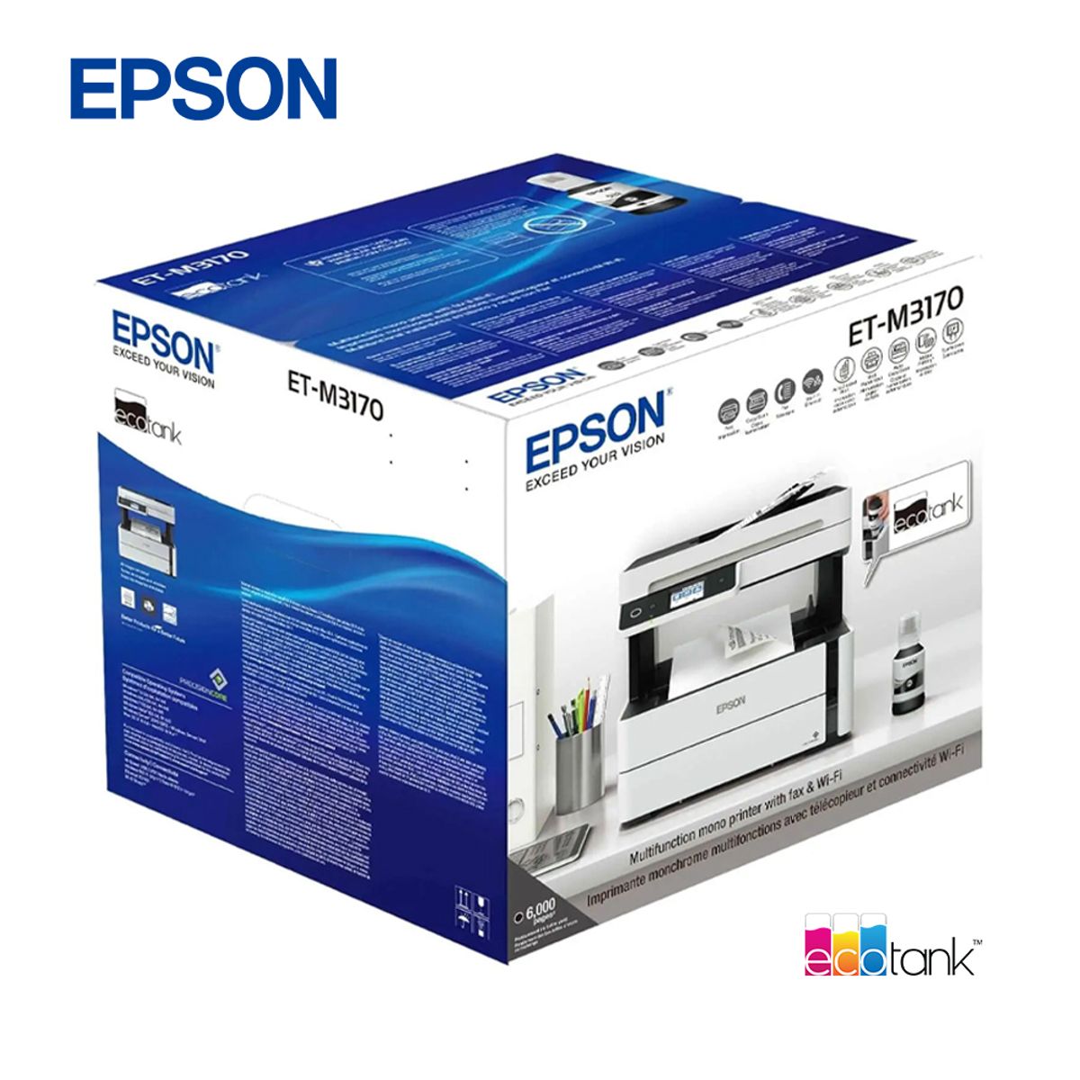 EPSON - Impresora Multifuncional Monocromatica Epson M3170 Duplex WIFI Red ADF