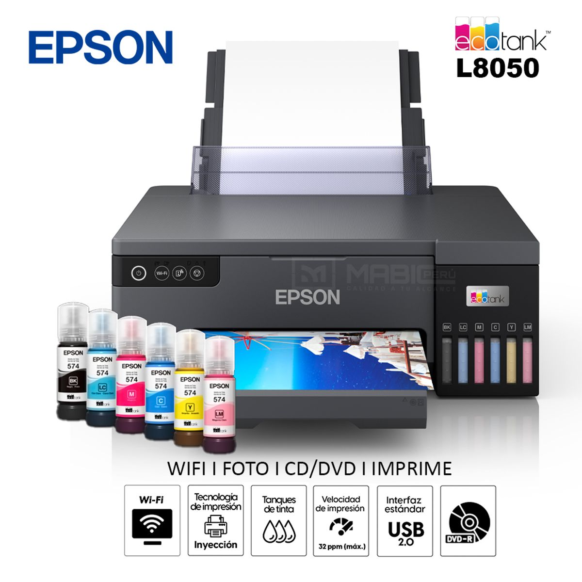 EPSON - Impresora Fotografica Epson L8050 WIFI USB