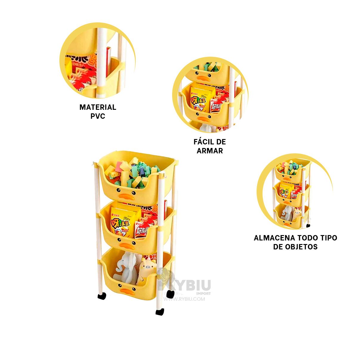 RYBIU IMPORT - Repisa Moderna de Patito Amarillo Y+Envoltorio de Regalo