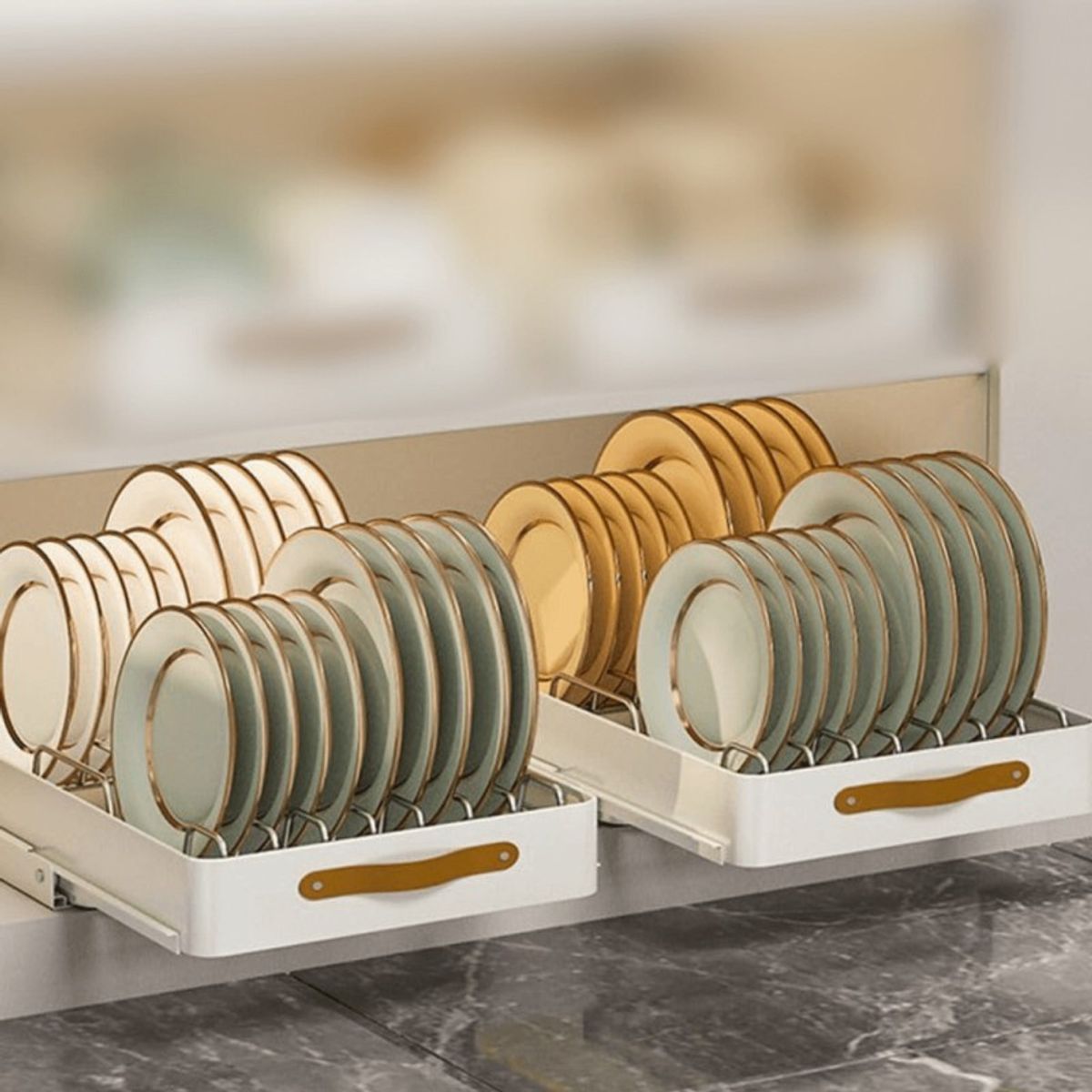 AURELA - CabinRack™ - Organizador deslizante para platos y tazones