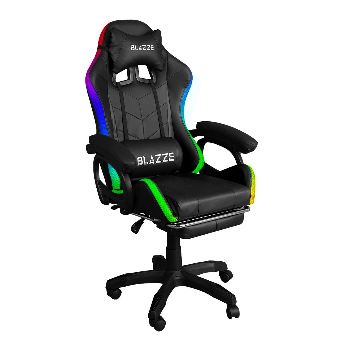 BLAZZE - Silla Gamer Rgb Ergonómica Blazze Buff - Negro