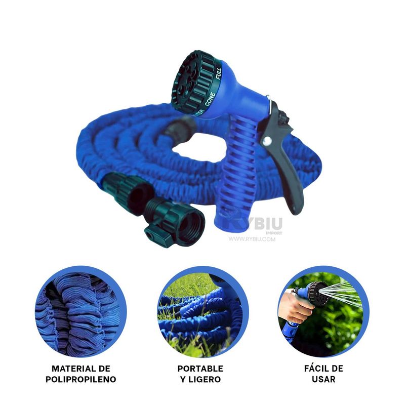 RYBIU IMPORT - Manguerilla para Exterior 22 M Azul Y+Banderitas Adhesivas