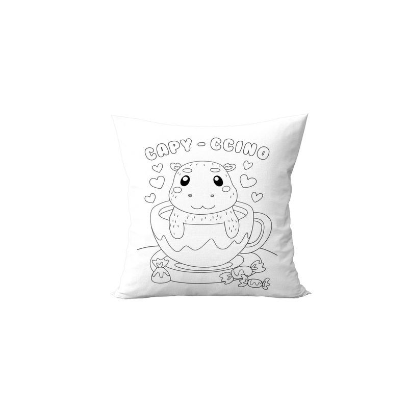 GENERICO - COJIN CAPIBARA PARA COLOREAR CUADRADO DS03