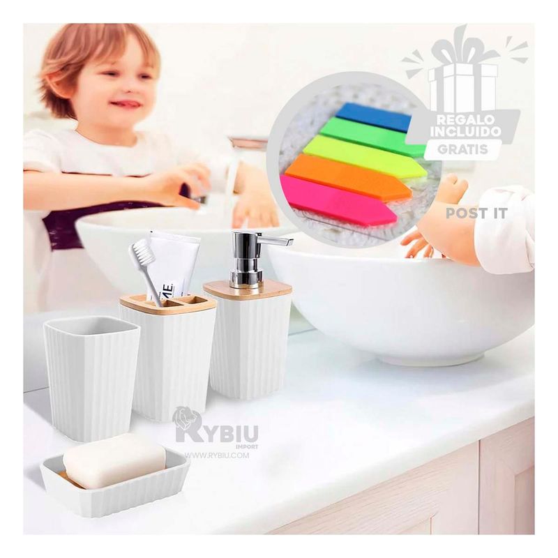 RYBIU IMPORT - Pack Versatil para Baño Blanco Y+Post-it Adhesivos