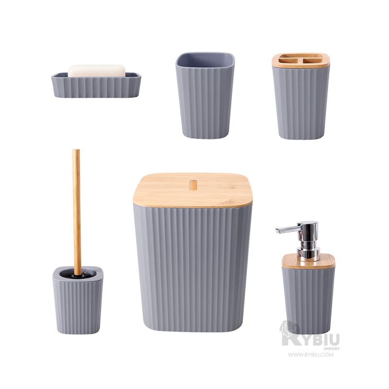 RYBIU IMPORT - Set Organizador Moderno de Baño Color Gris Y+Regalo Stickers