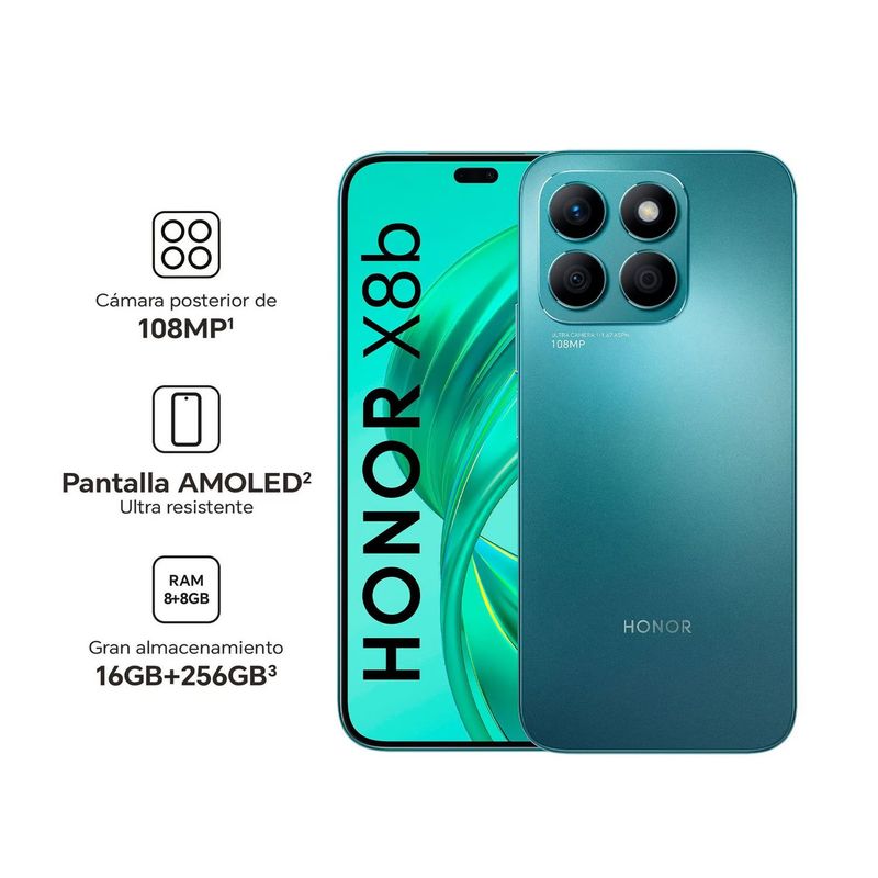 HONOR - Celular Honor X8b 256GB+8GB 67 Libre Nuevo -Aquamarino