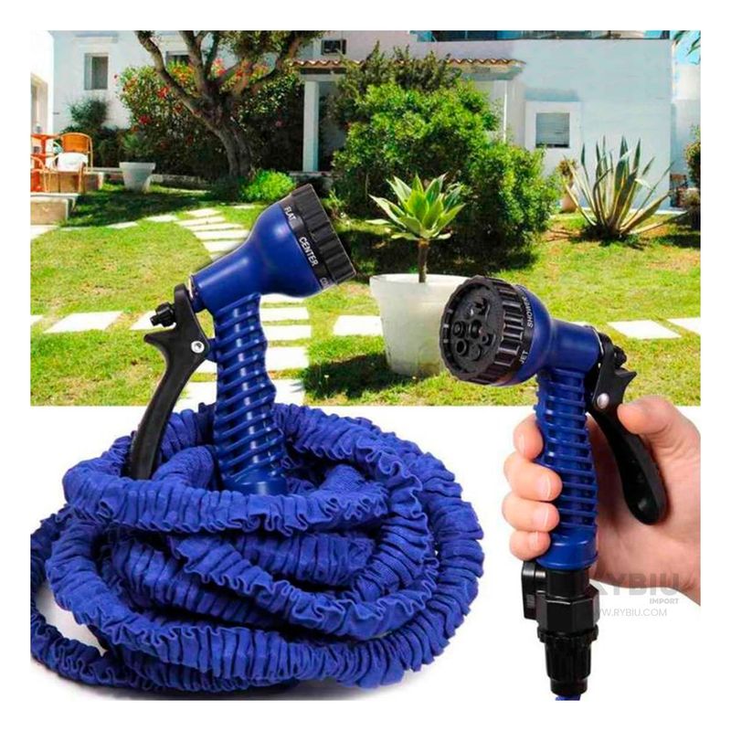 RYBIU IMPORT - Manguera Expandible y Resistente de 30 Metros en Color Azul